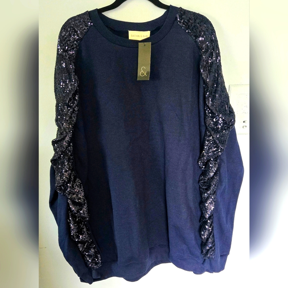 Sachin & Babi NWT Elegant Black Top with Sequin Details